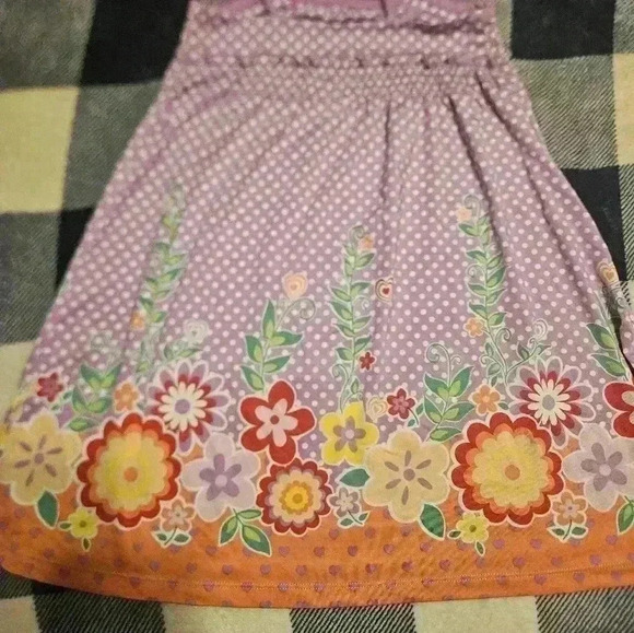 The Children's Place Girls Purple & White Polka Dot Spaghetti Strap Dress Size 5 - Picture 8 of 8